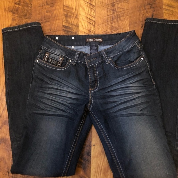 Rupp Denim - Blingy Blue Straight Leg Jeans with Contrast Stitching